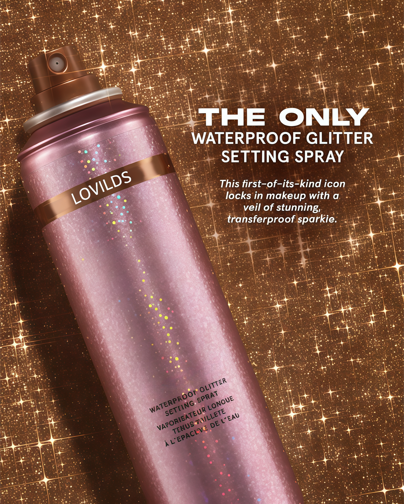 LOVILDS Waterproof Glitter Setting Spray Transfer Resistant LOVILDS Waterproof Glitter Setting Spray Transfer Resistant