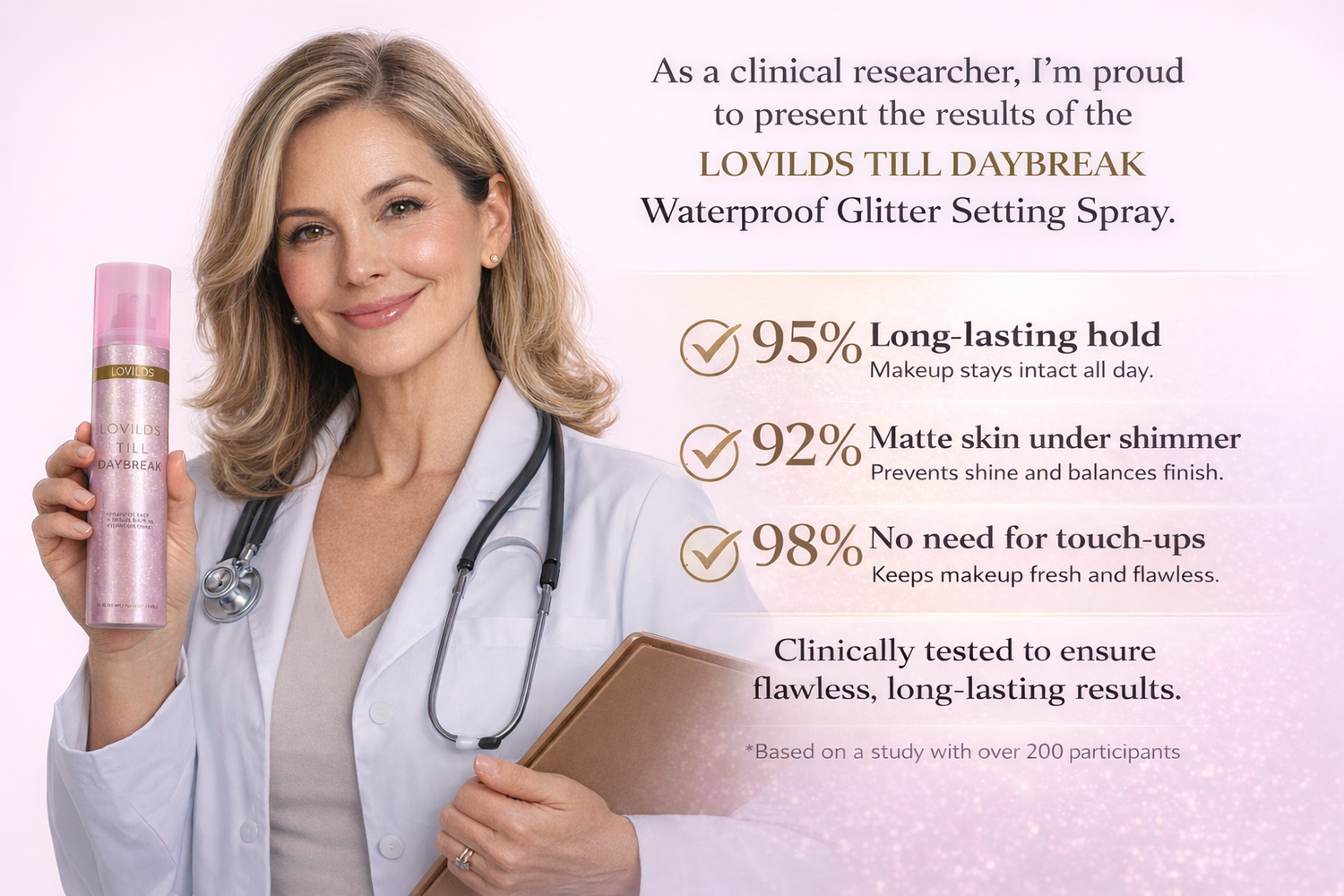 LOVILDS Waterproof Glitter Setting Spray Transfer Resistant LOVILDS Waterproof Glitter Setting Spray Transfer Resistant